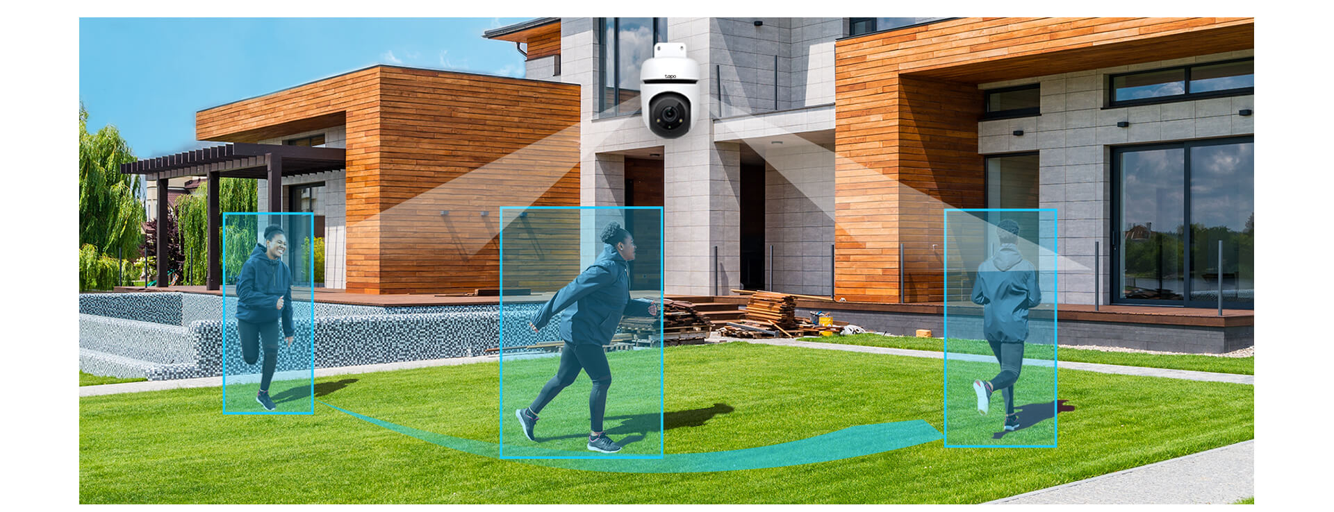 دوربین گردان هوشمند تی پی لینک تپو بیرونی مدل Tapo C500 دارای تشخیص هوشمند حرکت و تشخیص انسان است.