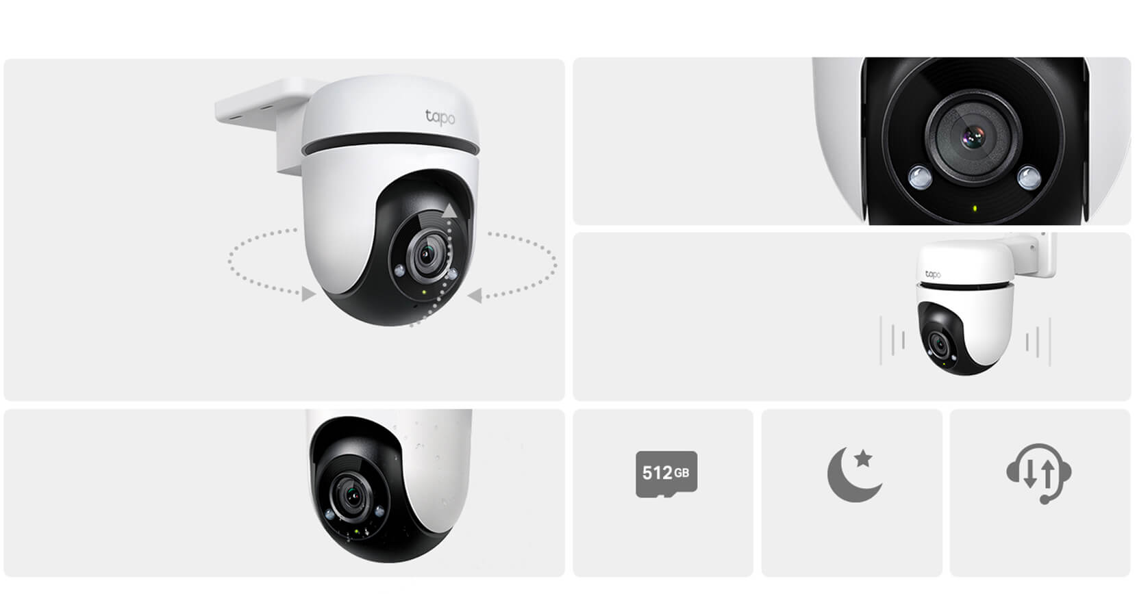 دوربین گردان هوشمند تی پی لینک تپو بیرونی مدل Tapo C500 همراه با دید در شب و کیفیت تصویر فول اچ دی می‌باشد.